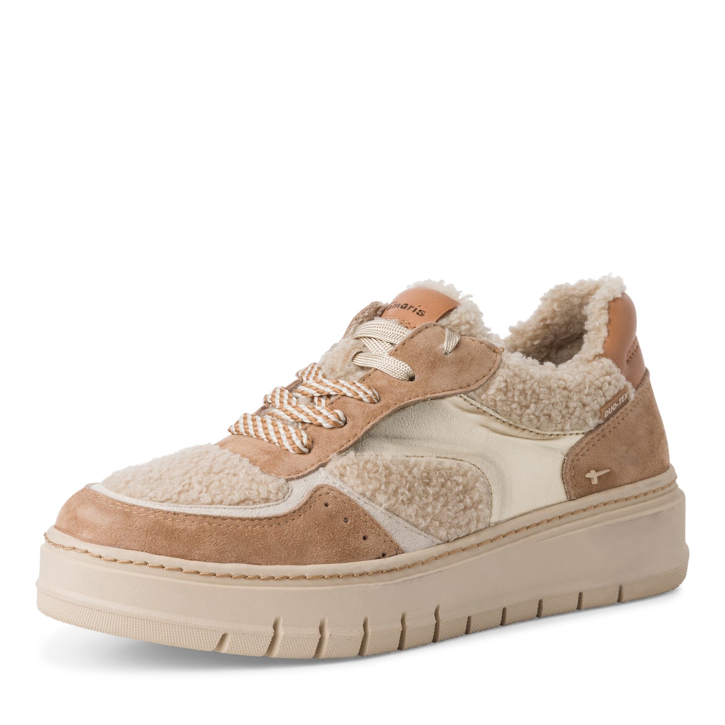 Article 23769 Beige Baskets femmes Marque Tamaris Nouvelle collection chaussures automne hiver 2024 Belgique Magasins Liège Grivegnée Ans Namur Eupen