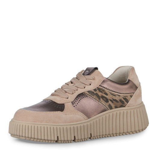 Baskets 23774 Beige Nouvelle collection automne hiver 2024 Marque Tamaris Chaussures femmes Magasin Jeanmart Grivegnée Ans Namur