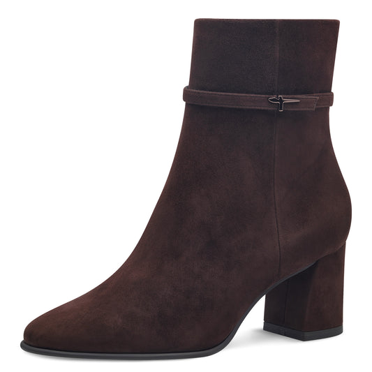 Article 25336 Brun Boots femmes Marque Tamaris Nouvelle collection chaussures automne hiver 2024 Belgique Magasins Liège Grivegnée Ans Namur Eupen