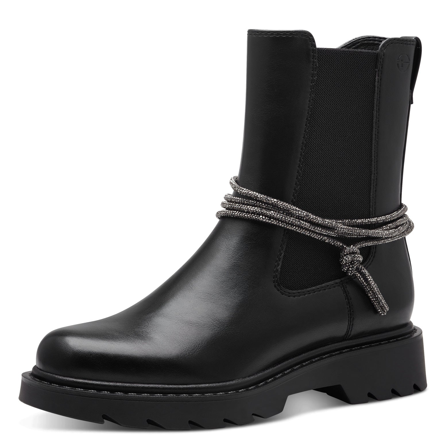 Article 25814 noir Boots femmes Marque Tamaris Nouvelle collection chaussures automne hiver 2024 Belgique Magasins Liège Grivegnée Ans Namur Eupen